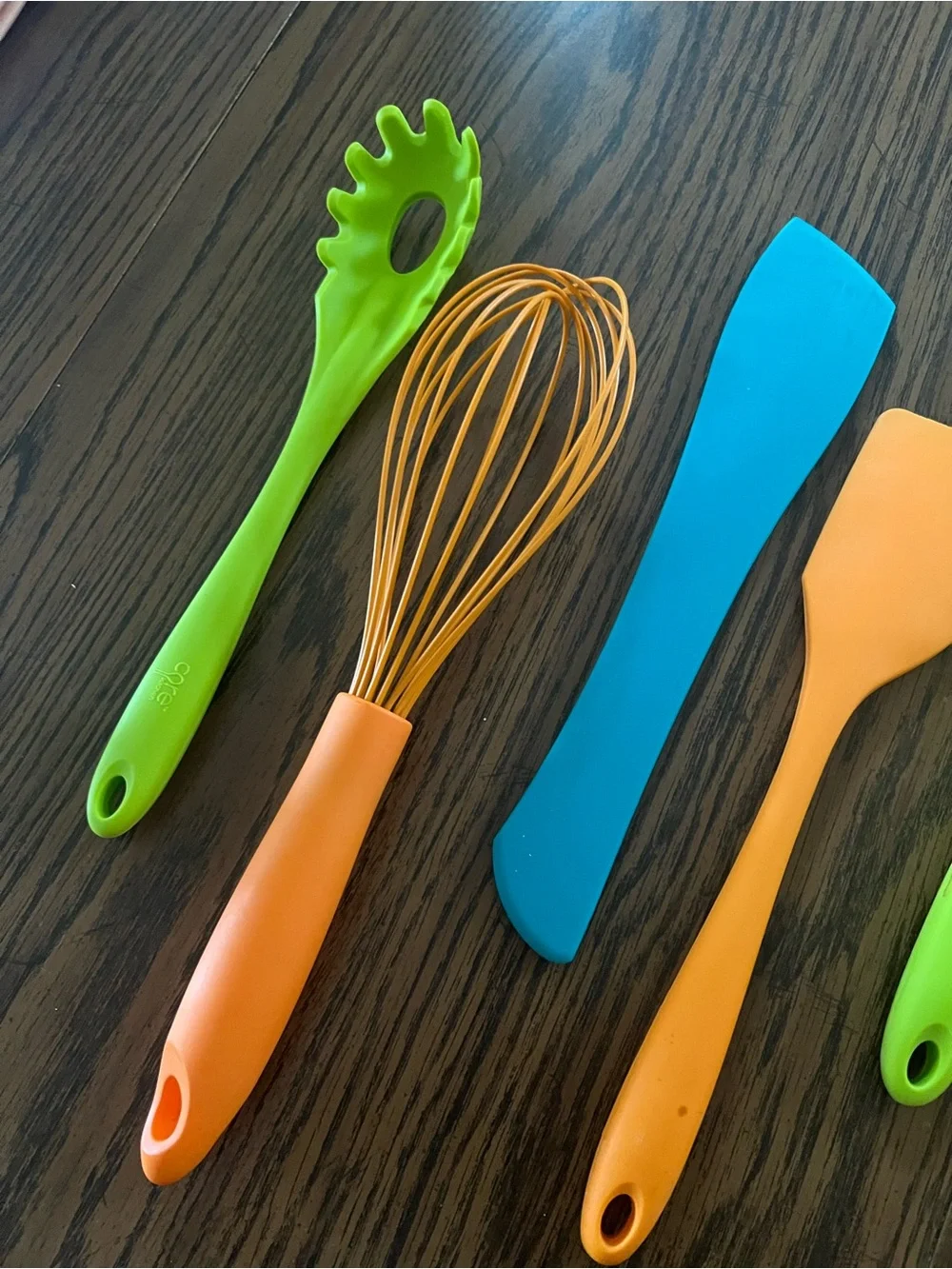 Bright Silicone Kitchen Utensil Set of 7 - Blue, Orange, Green
